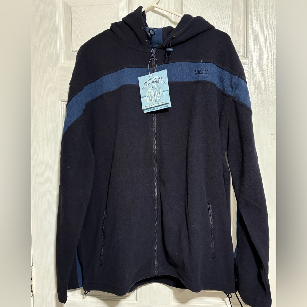 Blue Star Clothing Company Jacket Sz XL Fleece Hooded Full Zip Sportswear New